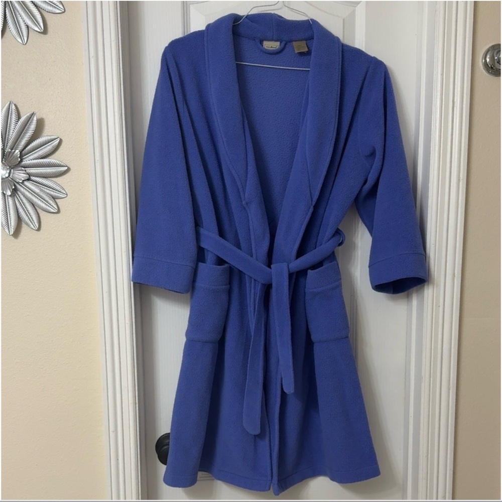 L.L. Bean Tiana kids' blue fleece robe size M (10-12)